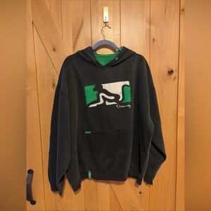 VTG Drunknmunky Drunkn Monkey Blue Black Hoodie Mens Sz 2XL